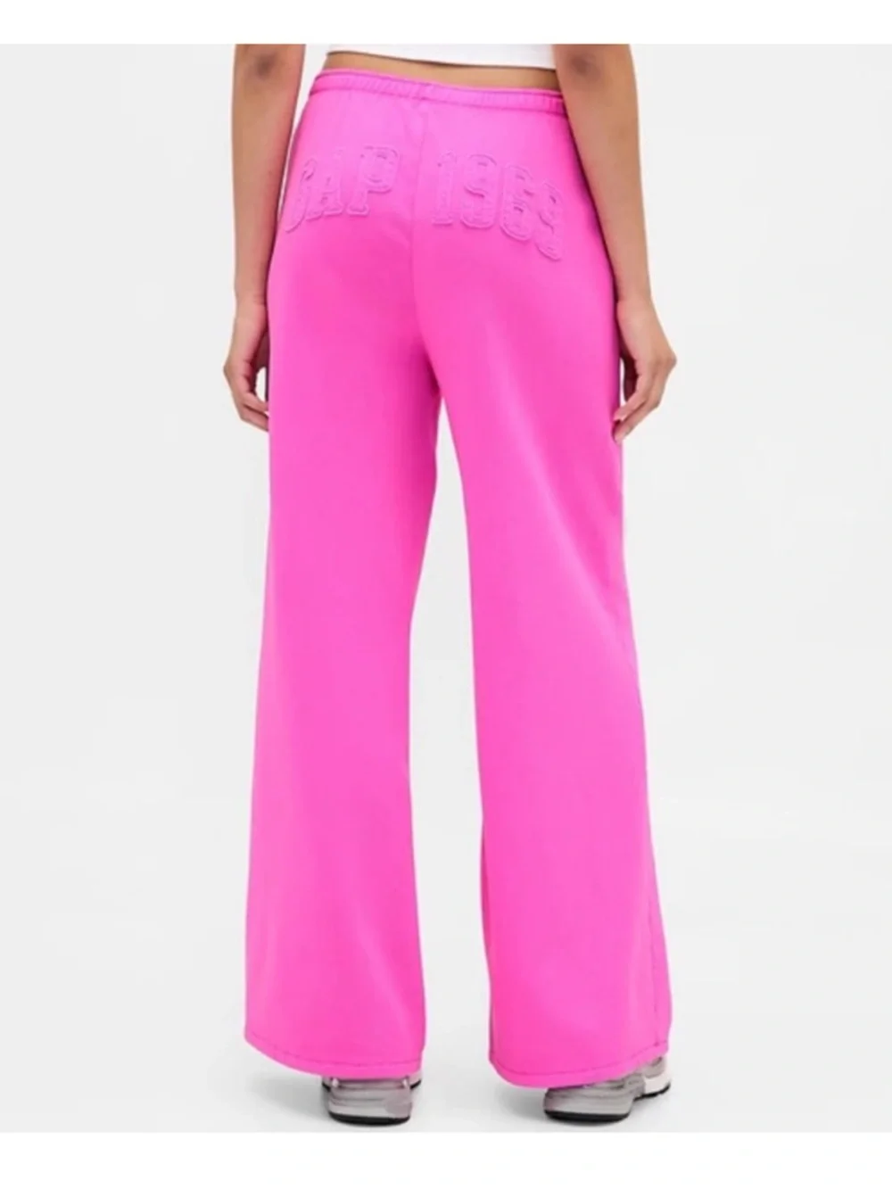 GAP VintageSoft Logo Baggy Sweatpants Sugar Plum Neon Pink NWOT Sz M - Picture 2 of 6